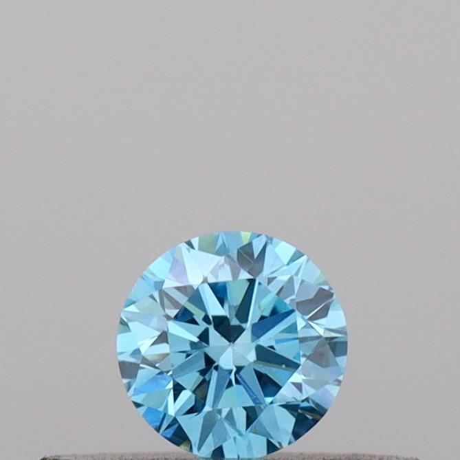 Actual 0.17 carat Vivid Blue Round lab-grown diamond