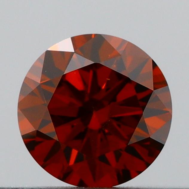 Actual 0.28 carat Deep Orange Round lab-grown diamond