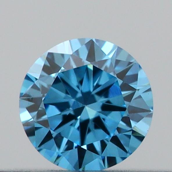 Actual 0.19 carat Vivid Blue Round lab-grown diamond