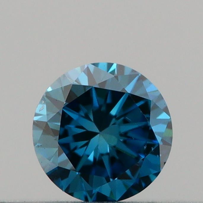 Actual 0.17 carat Vivid Blue Round lab-grown diamond