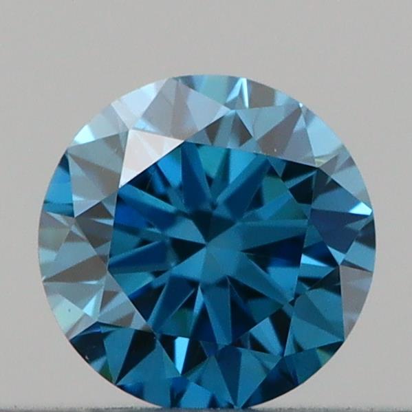 Actual 0.19 carat Vivid Blue Round lab-grown diamond