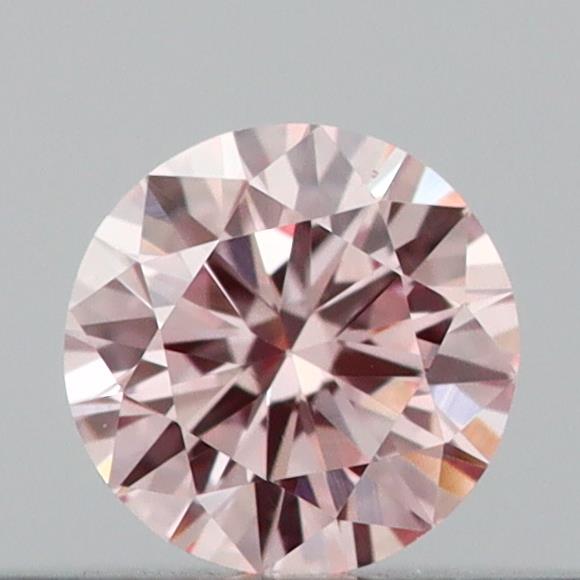 Actual 0.18 carat Fancy Pink Round lab-grown diamond