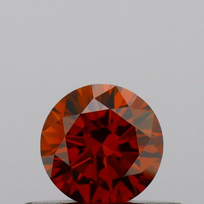 Actual 0.3 carat Deep Orange Round lab-grown diamond