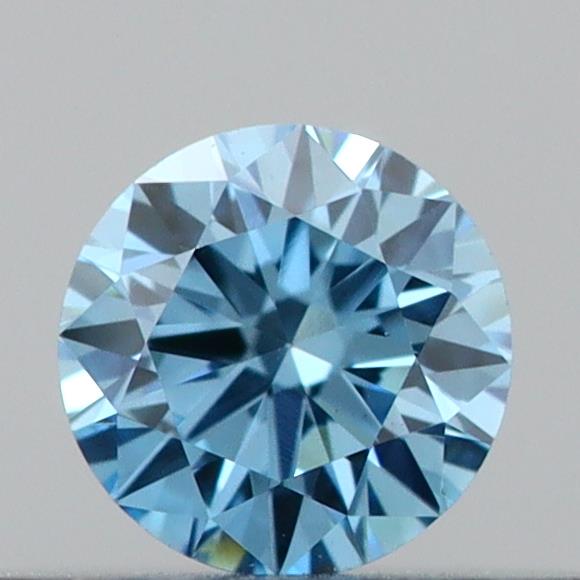 Actual 0.19 carat Vivid Blue Round lab-grown diamond