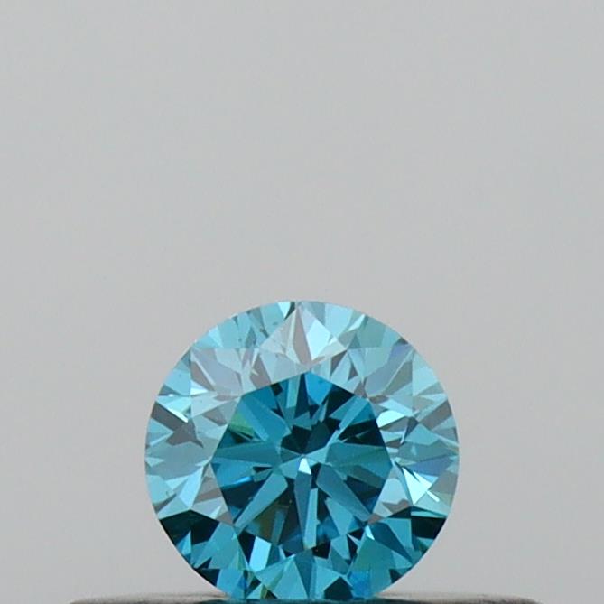 Actual 0.21 carat Vivid Blue Round lab-grown diamond