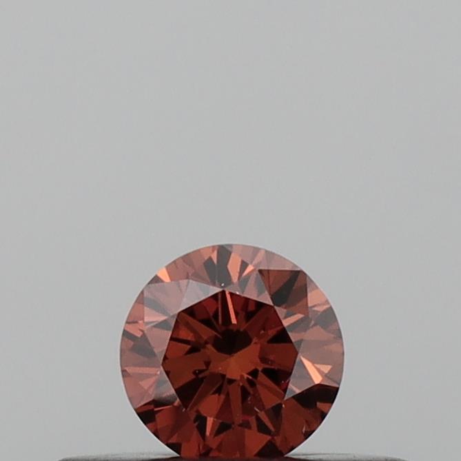 Actual 0.16 carat Deep Orange Round lab-grown diamond