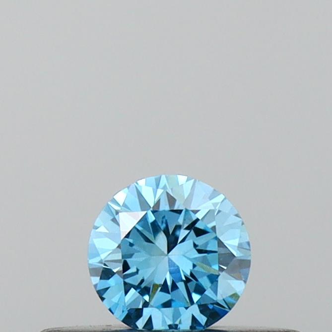 Actual 0.16 carat Vivid Blue Round lab-grown diamond