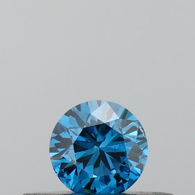 Actual 0.18 carat Vivid Blue Round lab-grown diamond