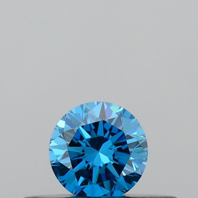 Actual 0.19 carat Vivid Blue Round lab-grown diamond