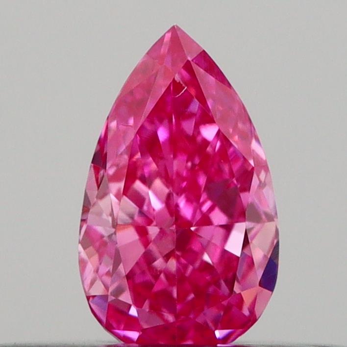 Actual 0.22 carat Vivid Pink Pear lab-grown diamond