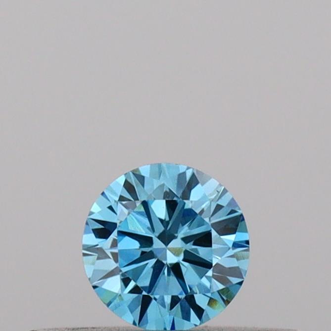 Actual 0.17 carat Vivid Blue Round lab-grown diamond