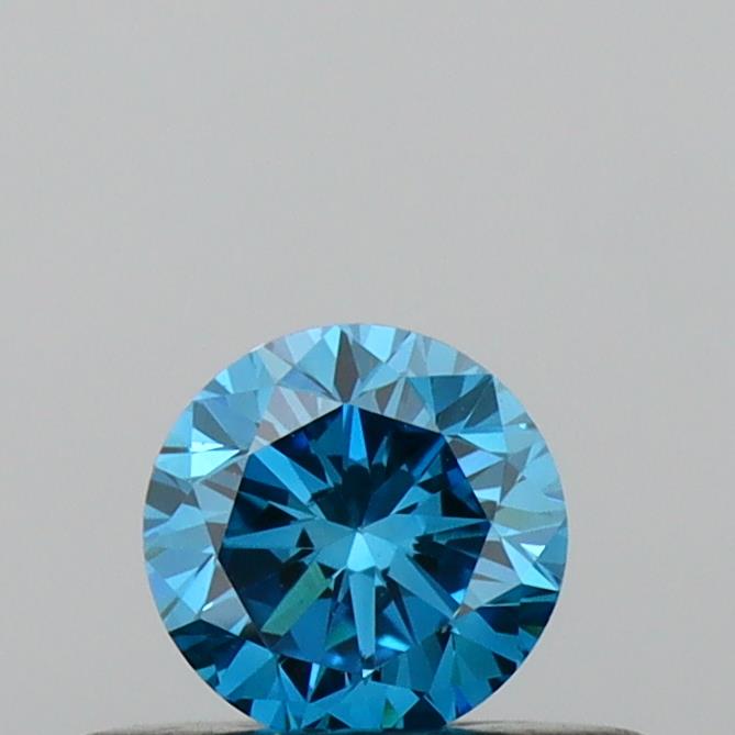 Actual 0.29 carat Vivid Blue Round lab-grown diamond