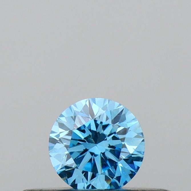 Actual 0.19 carat Vivid Blue Round lab-grown diamond