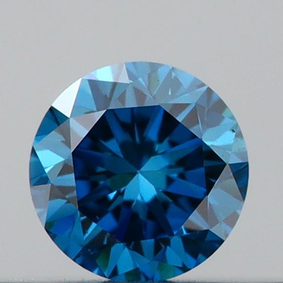 Actual 0.19 carat Vivid Blue Round lab-grown diamond