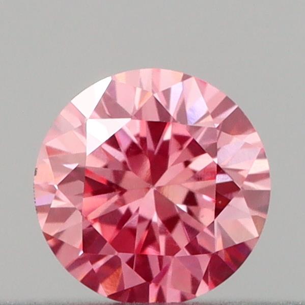Actual 0.15 carat Vivid Pink Round lab-grown diamond