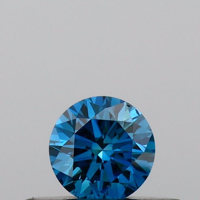 Actual 0.21 carat Vivid Blue Round lab-grown diamond