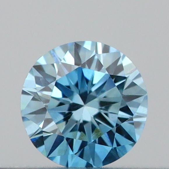 Actual 0.16 carat Vivid Blue Round lab-grown diamond