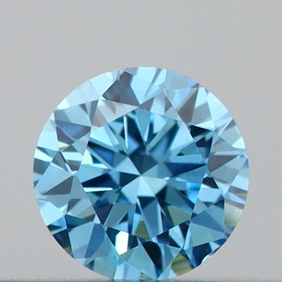 Actual 0.16 carat Vivid Blue Round lab-grown diamond
