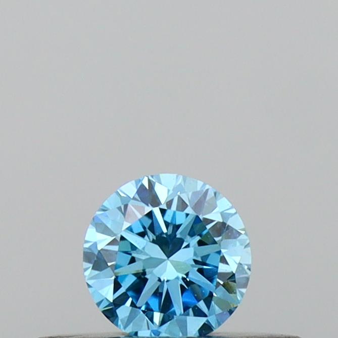 Actual 0.19 carat Vivid Blue Round lab-grown diamond