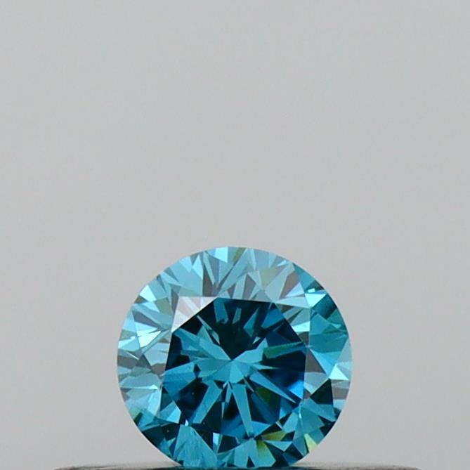 Actual 0.18 carat Vivid Blue Round lab-grown diamond
