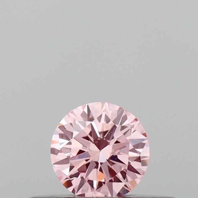 Actual 0.18 carat Intense Pink Round lab-grown diamond