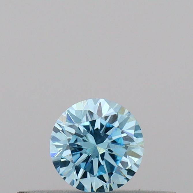 Actual 0.16 carat Vivid Blue Round lab-grown diamond
