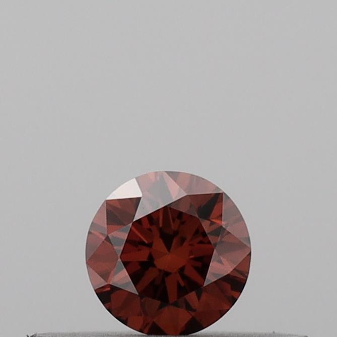 Actual 0.17 carat Vivid Orange Round lab-grown diamond