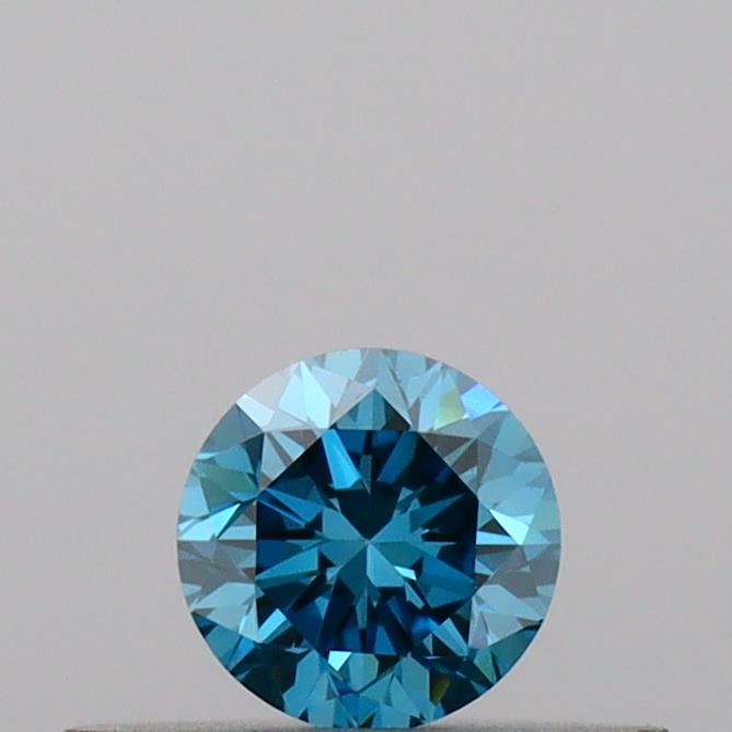 Actual 0.21 carat Vivid Blue Round lab-grown diamond