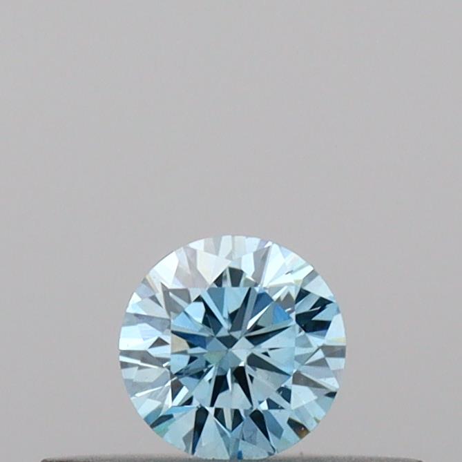 Actual 0.16 carat Vivid Blue Round lab-grown diamond