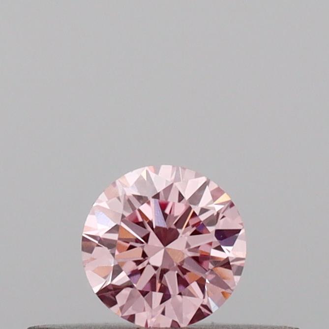 Actual 0.17 carat Fancy Pink Round lab-grown diamond
