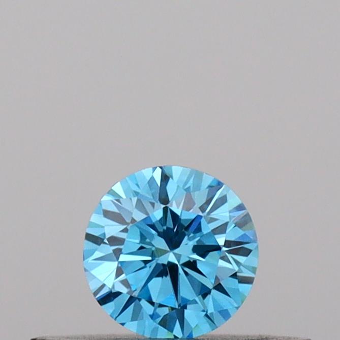 Actual 0.18 carat Vivid Blue Round lab-grown diamond