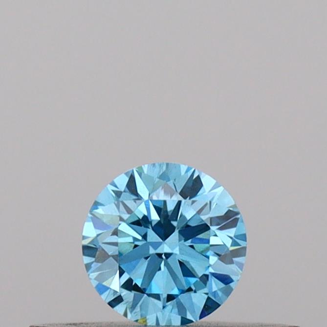 Actual 0.18 carat Vivid Blue Round lab-grown diamond