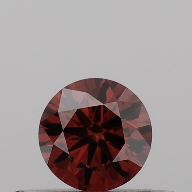 Actual 0.28 carat Deep Orange Round lab-grown diamond