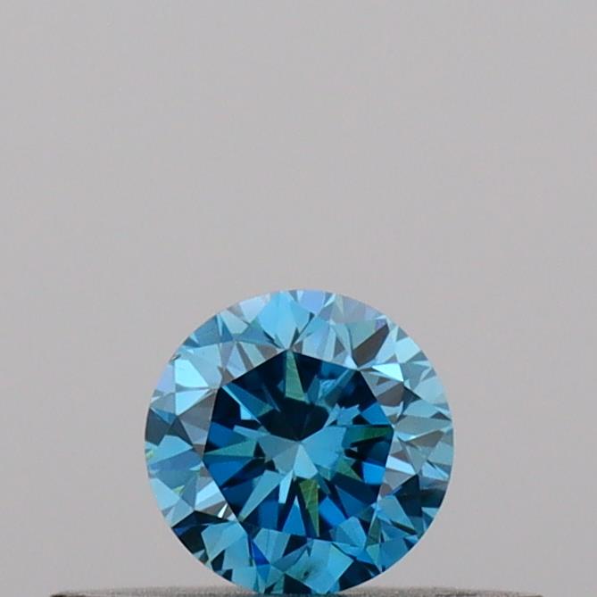 Actual 0.21 carat Vivid Blue Round lab-grown diamond