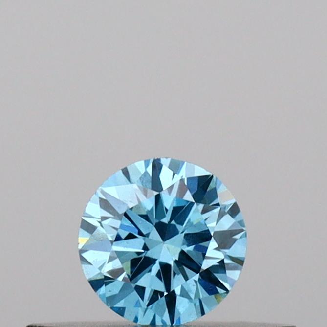Actual 0.19 carat Vivid Blue Round lab-grown diamond