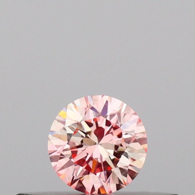 Actual 0.18 carat Fancy Pink Round lab-grown diamond