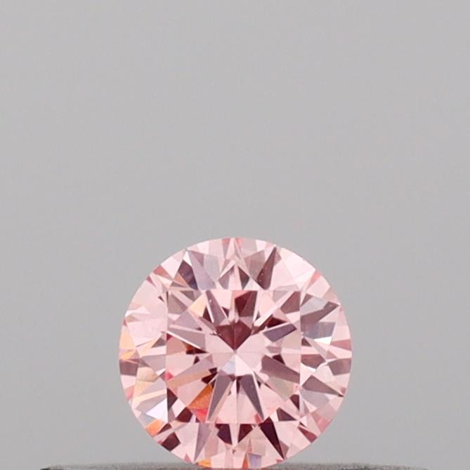 Actual 0.16 carat Intense Pink Round lab-grown diamond