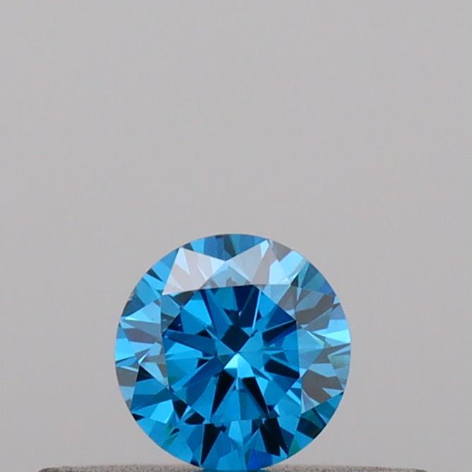 Actual 0.17 carat Vivid Blue Round lab-grown diamond