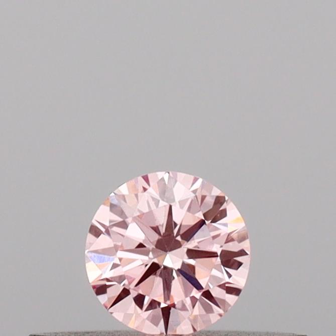 Actual 0.16 carat Intense Pink Round lab-grown diamond