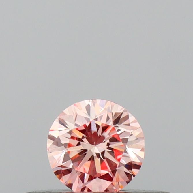 Actual 0.19 carat Fancy Pink Round lab-grown diamond