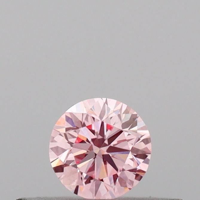 Actual 0.18 carat Fancy Pink Round lab-grown diamond
