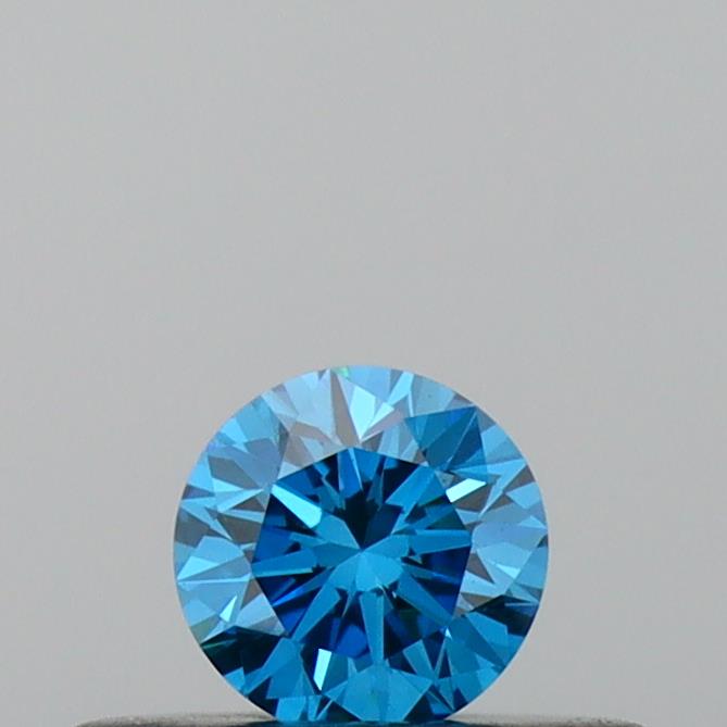 Actual 0.19 carat Vivid Blue Round lab-grown diamond