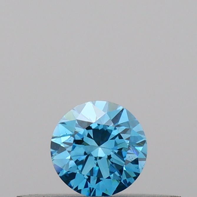 Actual 0.16 carat Vivid Blue Round lab-grown diamond