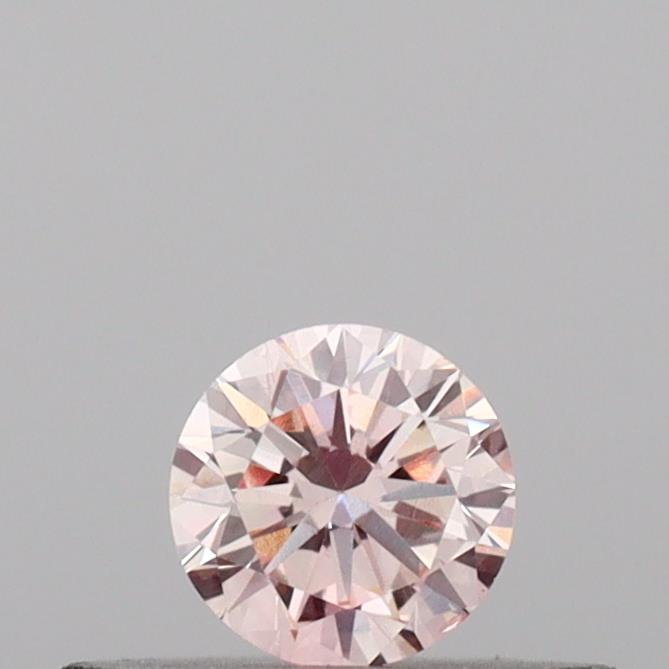 Actual 0.19 carat Fancy Pink Round lab-grown diamond