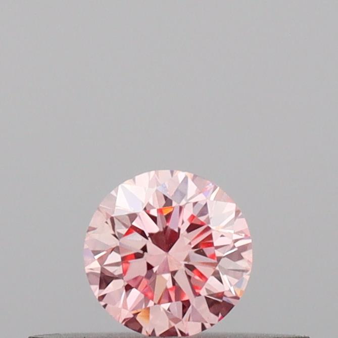 Actual 0.18 carat Fancy Pink Round lab-grown diamond