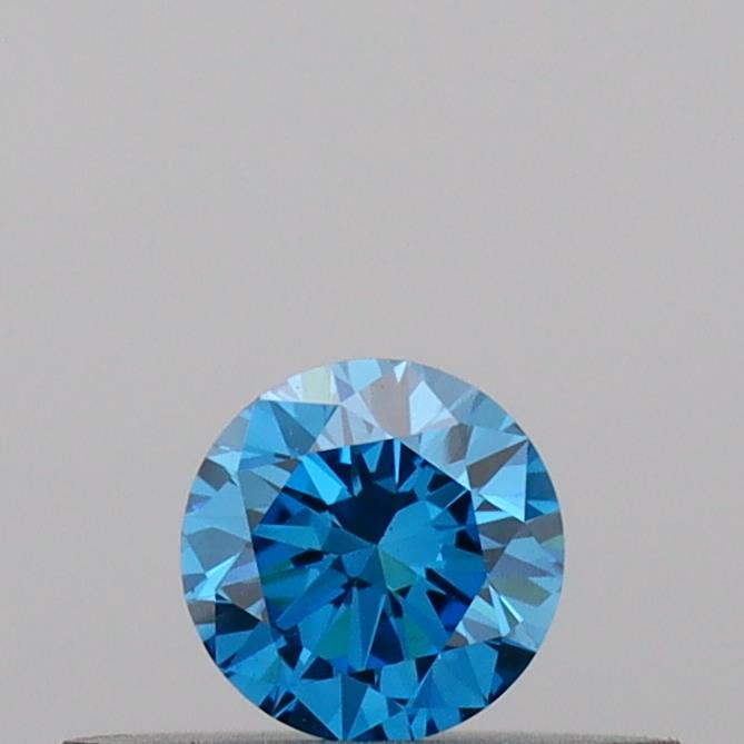 Actual 0.19 carat Vivid Blue Round lab-grown diamond