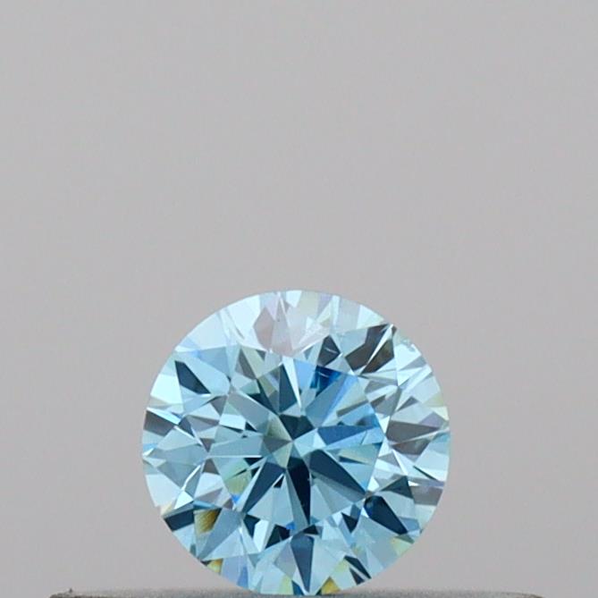 Actual 0.19 carat Vivid Blue Round lab-grown diamond