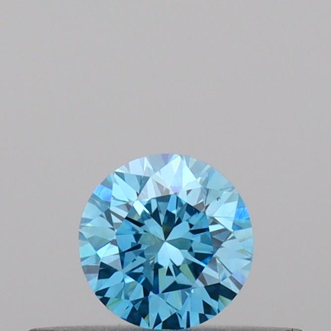 Actual 0.22 carat Vivid Blue Round lab-grown diamond