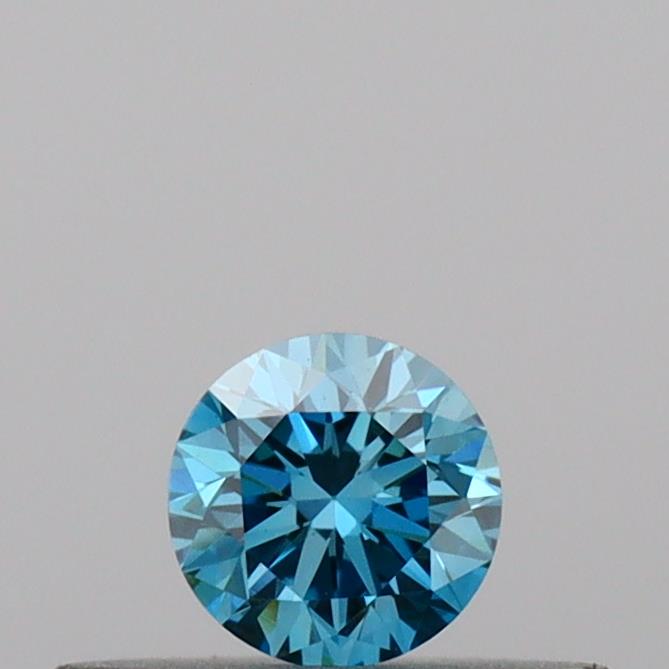 Actual 0.19 carat Vivid Blue Round lab-grown diamond