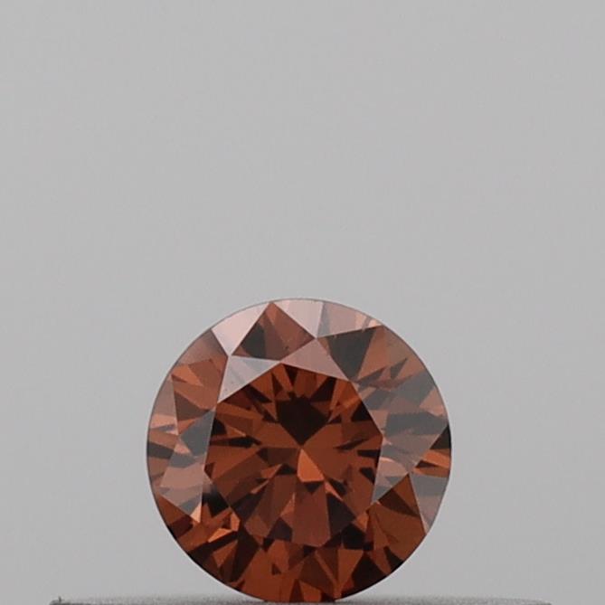 Actual 0.17 carat Deep Orange Round lab-grown diamond